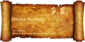 Harka Botond névjegykártya